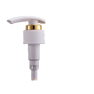 Non Spill 28/410 Bright Gold Color Ring Plastic Luxury Lotion Pump Plastic Lotion Dispenser Pump