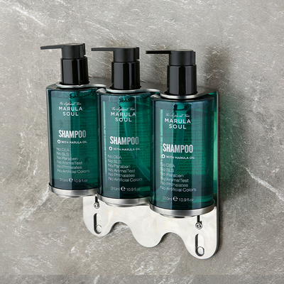 Triple Hand Holder Touchless Liquid Lotion Wash Body Hair Room Soap Hotel Shampoo Dispenser Double Soap Dispenser