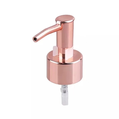 Non Spill 28/410 ABS Plastic Cosmetics Lotion Pump Shampoo Pink UV Rose Gold Lotion Pump Factory Supplier Directly