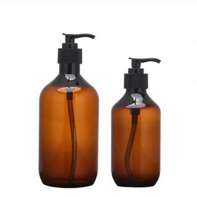 Transparent Brown Plastic Shampoo Moisture Gel Shower Bottle 300ml Pet Press Lotion Bottle Bottling Bottle