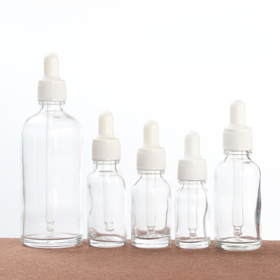 Cosmetic in stock empty clear glass dropper essential oil bottle for cosmetic packaging